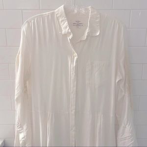 Trovata Birds of Paradis Small embroidered coverup shirt dress maxi boho bride